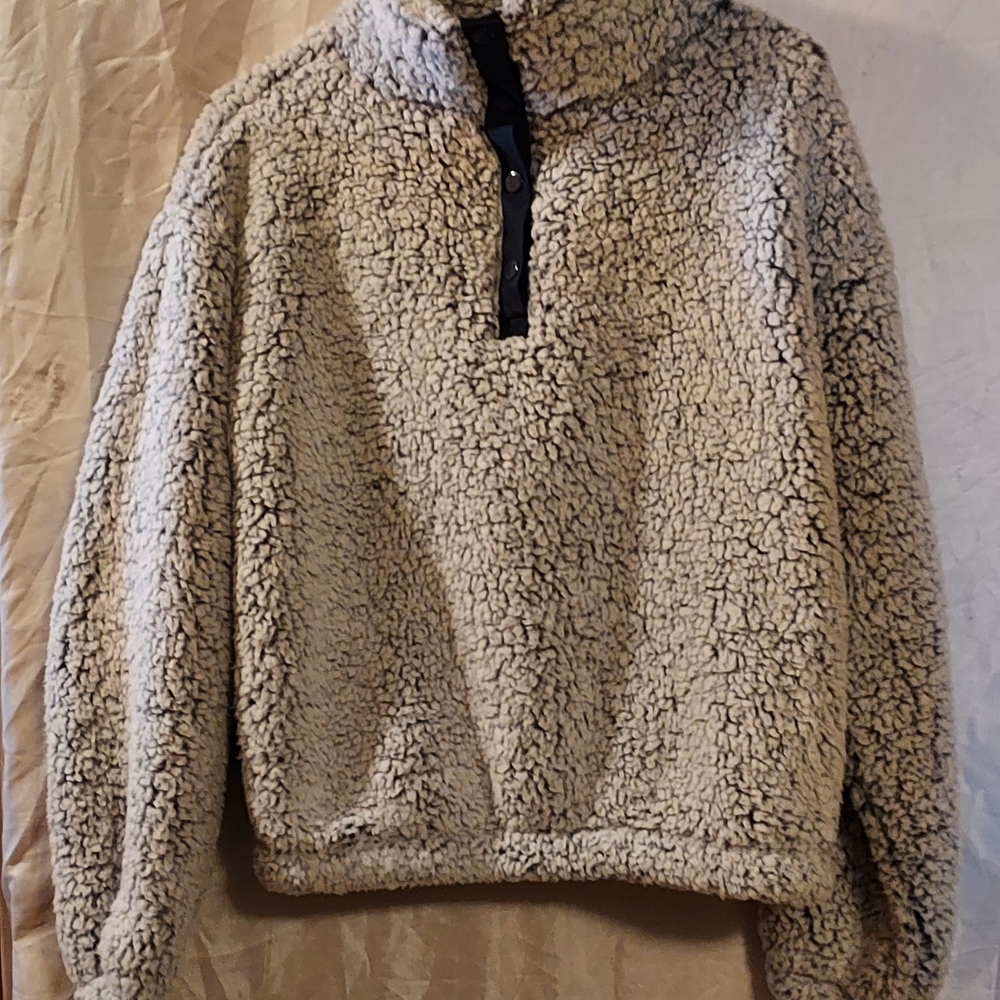 SO Women's Cream Sherpa Zip Up Jacket